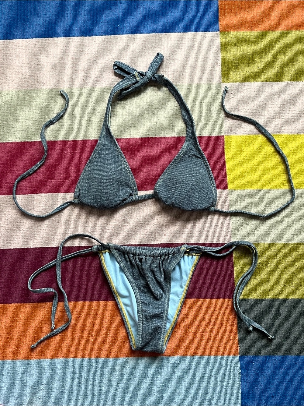 wild fable Heather Gray Triangle Tie Bikini